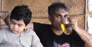 Surviving the Delhi heat: Vinay Dwarkadas and his daughter Uloopi