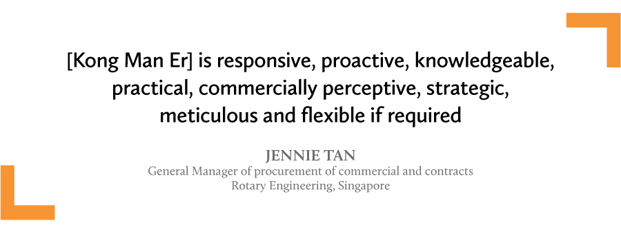 A quote by Jennie Tan to Kong Man Er