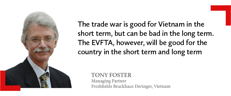 Tony Foster, Managing Partner from Freshfields Bruckhaus Deringer in Vietnam comments on the good and bad of the trade war