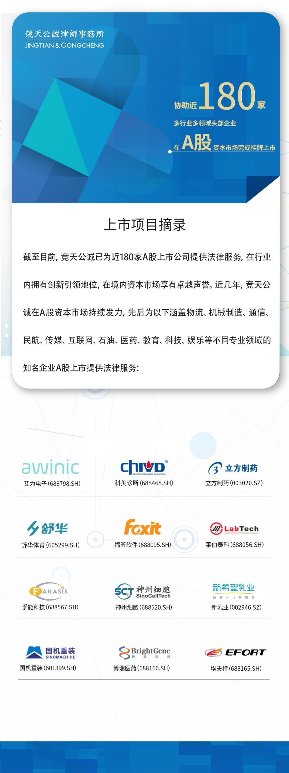 竞天公诚助精进电动成功于上交所科创板上市 | Law.asia