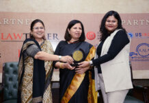 Law.asia wins Law Portal of the Year From left: Retired Justice Dr Sangita Dhingra Sehgal and Justice Rekha Palli, of Delhi High Court, present the award to Manokamana, IBLJ associate editor.