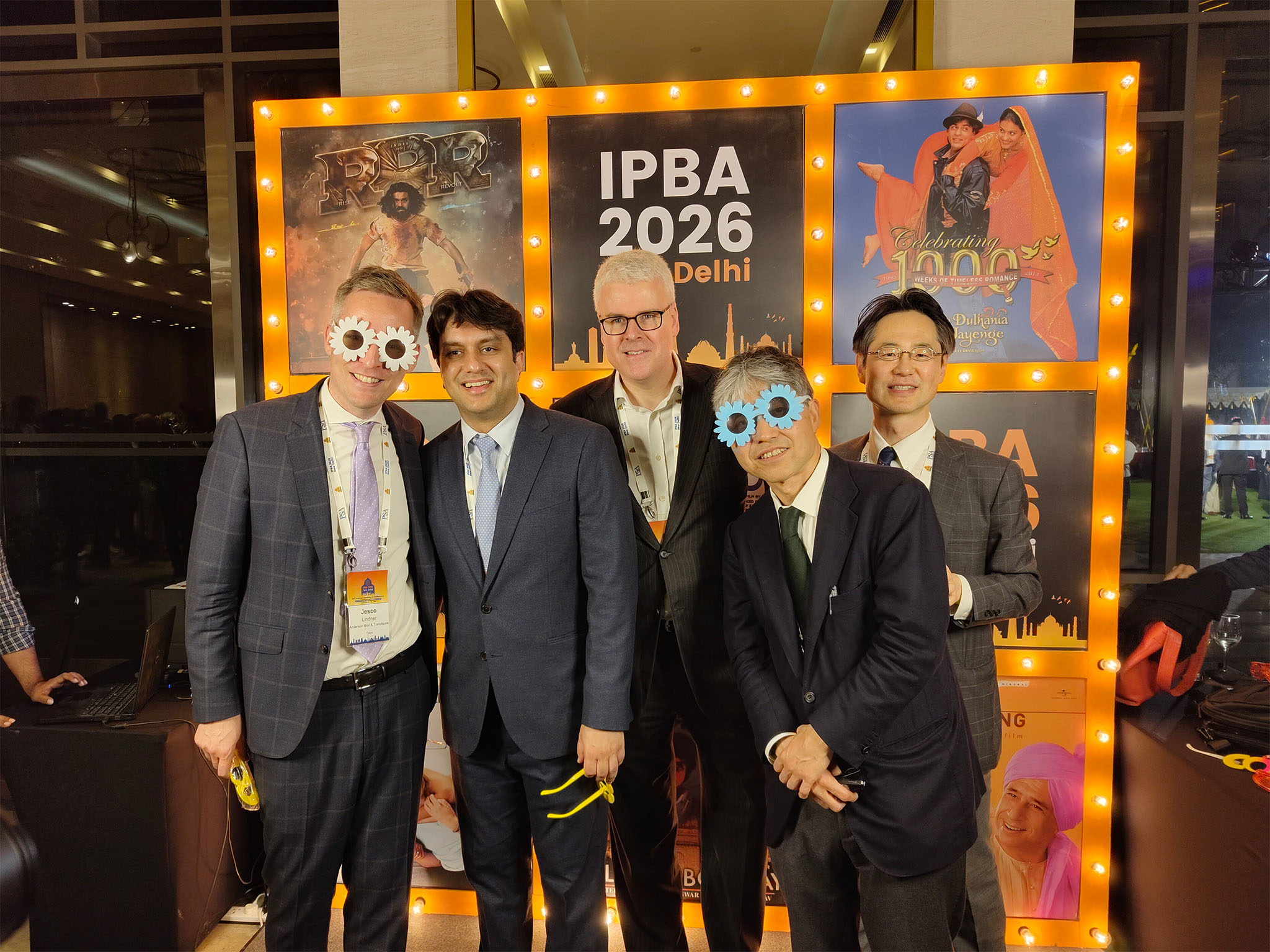 From left: Jesco Lindner, Anderson Morí & Tomotsune, Tokyo and Harshit Anand, JSA, Gurugram, Markus Rasner, Oppenhoff & Partner, Frankfurt, Shigeyoshi Ezaki and Kenji Hirooka, Anderson Morí, Tokyo get into the Bollywood spirit