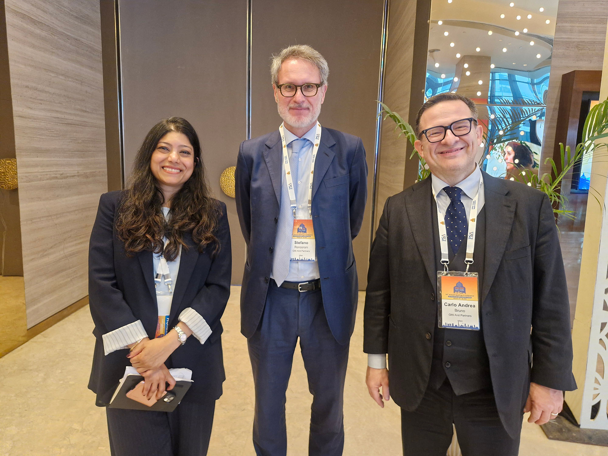 From left: Srabonee Roy, partner at Lakshmikumaran Sridharan, and Stefano Roncoroni, managing partner and Carlo Andrea Bruno, partner at Gitti and Partners